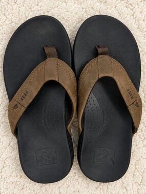 Men's Reef Brown Flip Flops Sandals Size 8